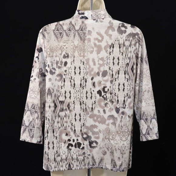 JM Collection Womens Mock Twin Set Jacket Tank Petite M Medium PM Lace Tan Black - Picture 8 of 11